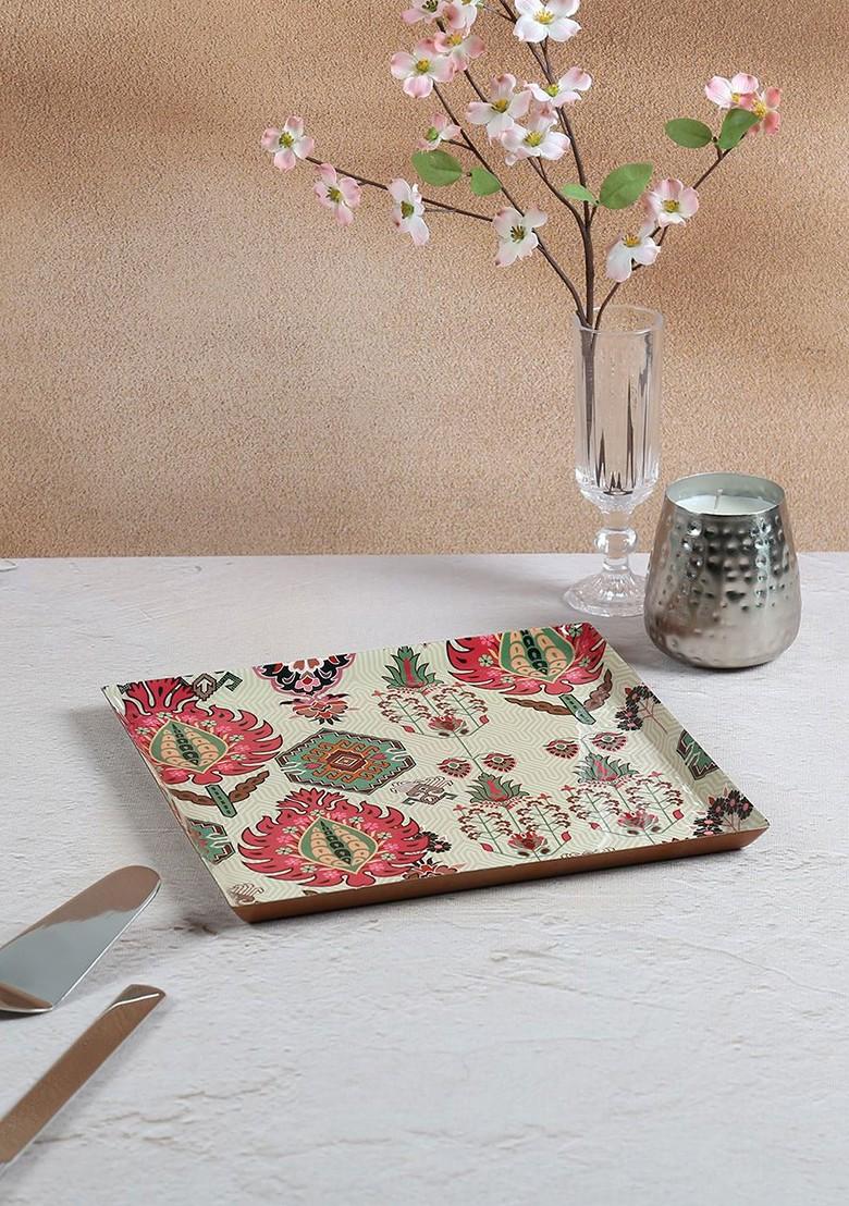 Red Stainless Steel Food Platter