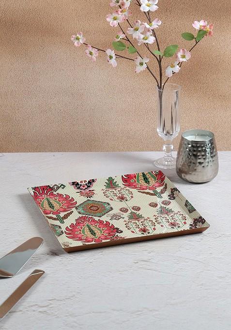 Red Stainless Steel Food Platter