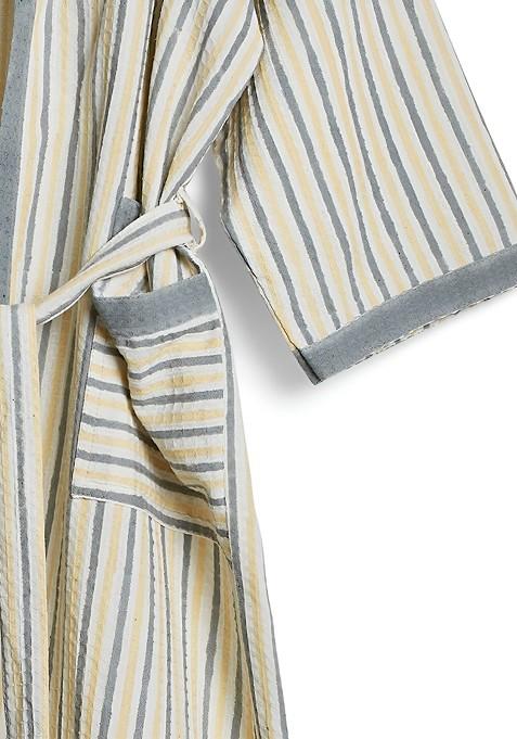 Unisex Striped Cotton Bath Robe