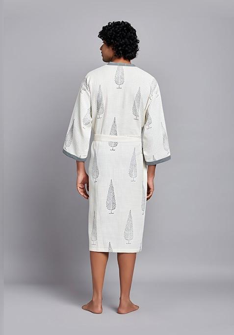 Unisex Printed Cotton Luxeloom Bath Robe