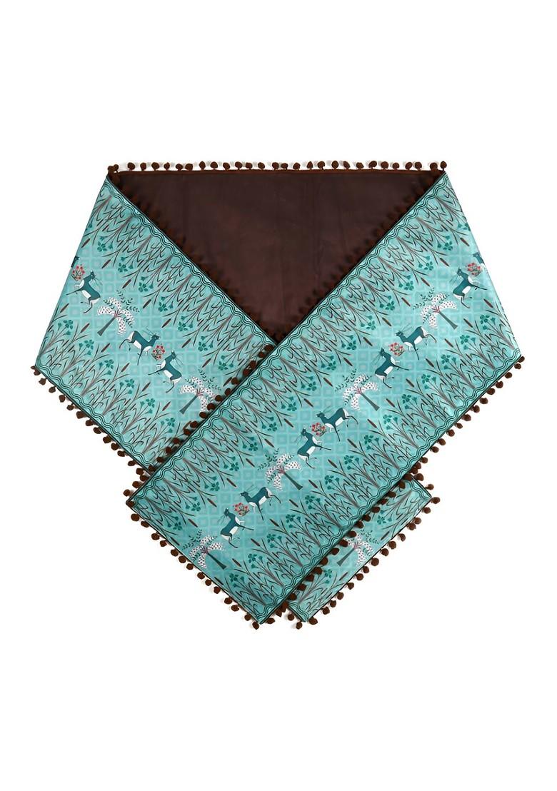 Green Printed Micro Velvet Table Runners