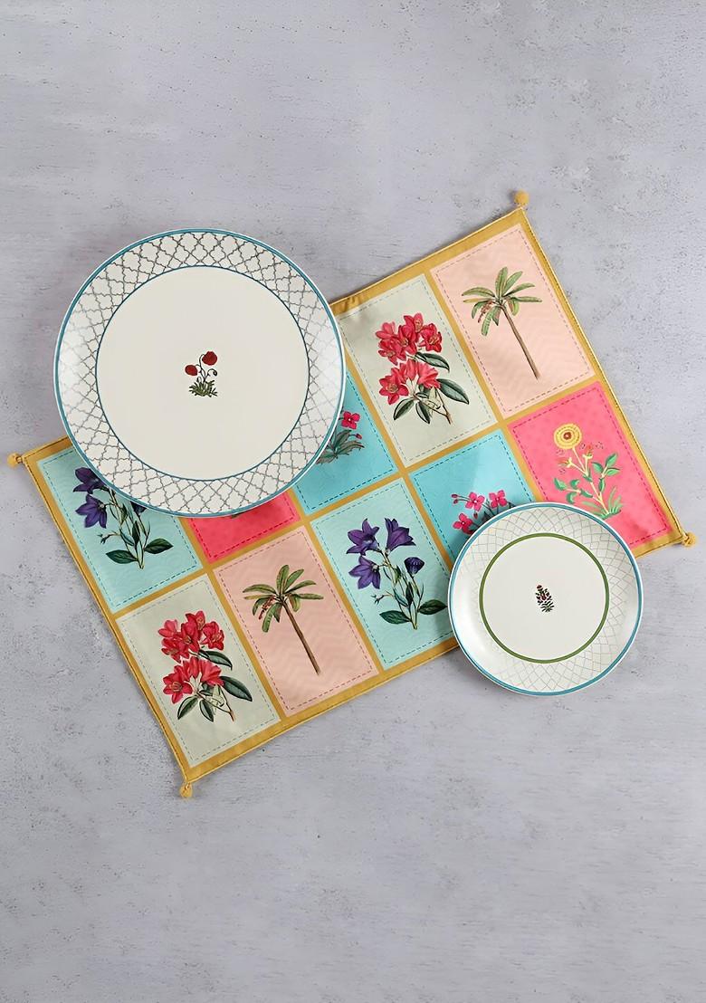 6 Pieces Yellow Printed Cotton Table Placemats