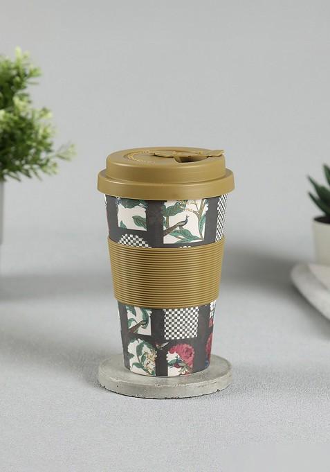 Black And White Printed Signature Bamboo Matte Cup 450 Ml