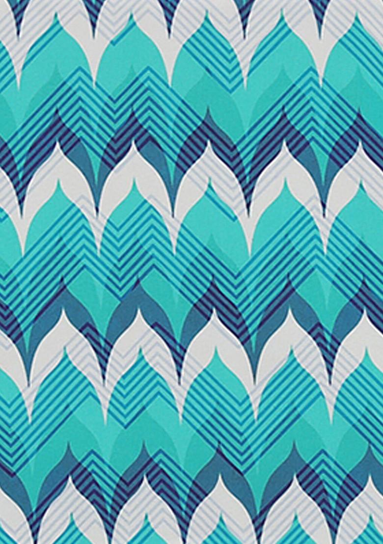 Blue And White 230 Gsm Lush Emerald Bliss Printed Table Runner