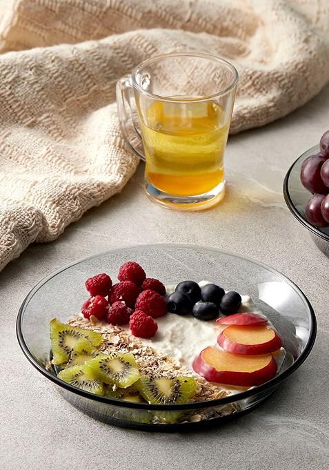 Transparent 2 Pieces Glass Dishwasher Safe Plates