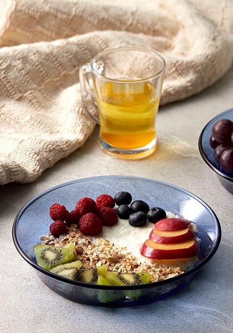 Transparent 2025 2 Pieces Glass Dishwasher Safe Plates