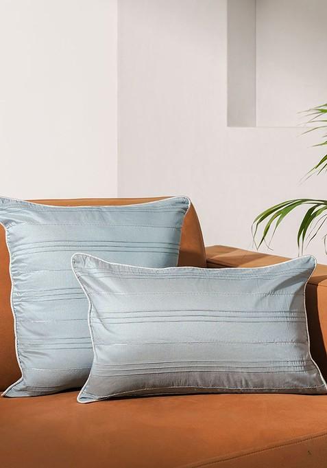 Blue Striped Square Cushion Covers