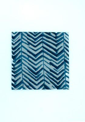 Coaster Set Of 4 Blue 4 Pieces Printed Cotton Square Coasters