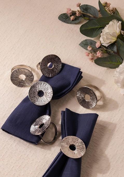 Set Of 6 Silver Lotus Leaf Tissue Holders