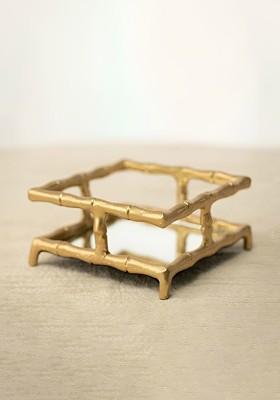 Gold Toned Aluminium Serving Mirror Tray (Small)