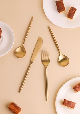 Gold Toned 4 Pieces Stainless Steel Cutlery Set
