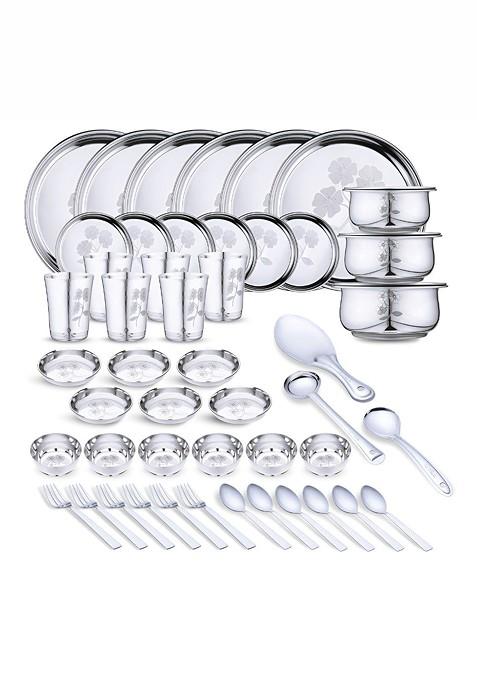 Steel 51 Pieces Stainless Steel Dinner Set