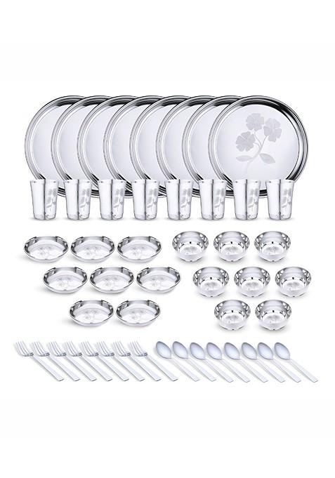 Steel 48 Pieces Printed Stainless Steel Dinner Set