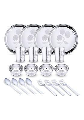 Steel 20 Pieces Printed Stainless Steel Dinner Set