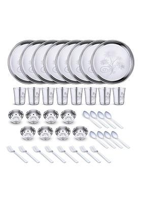 40 Pieces Stainless Steel Dishwasher And Microwave Safe Dinner Set