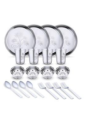 20 Pieces Stainless Steel Dishwasher And Microwave Safe Dinner Set