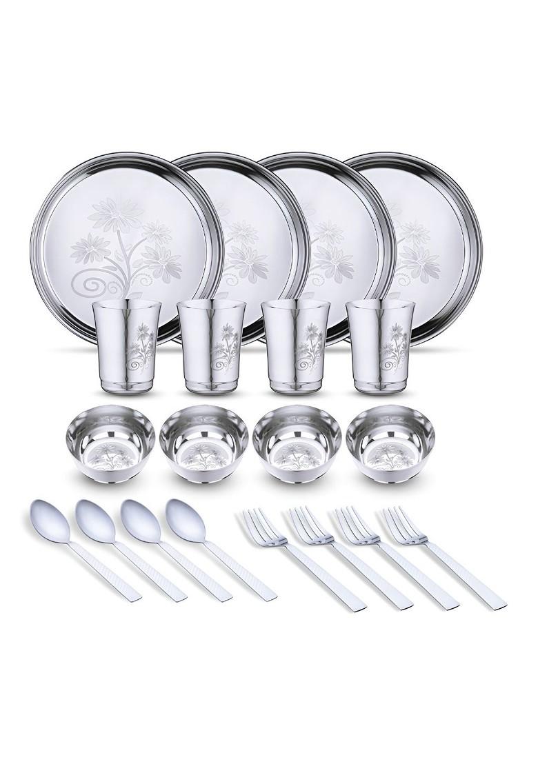 20 Pieces Stainless Steel Dishwasher And Microwave Safe Dinner Set