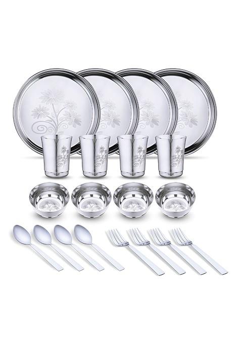 20 Pieces Stainless Steel Dishwasher And Microwave Safe Dinner Set
