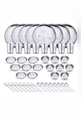 48 Pieces Stainless Steel Dishwasher And Microwave Safe Dinner Set