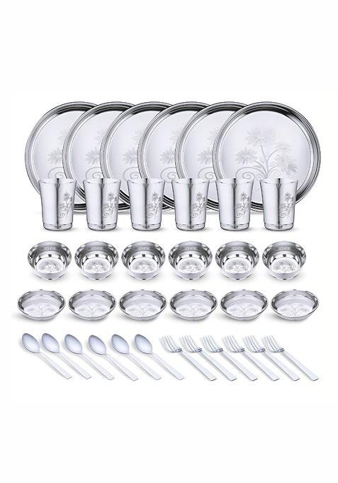 36 Pieces Stainless Steel Dishwasher And Microwave Safe Dinner Set