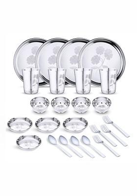Steel 24 Pieces Stainless Steel Dinner Set