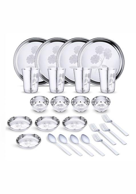 Steel 24 Pieces Stainless Steel Dinner Set