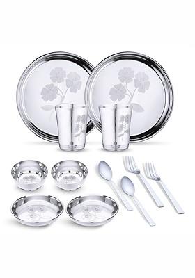 Steel 12 Pieces Stainless Steel Dinner Set