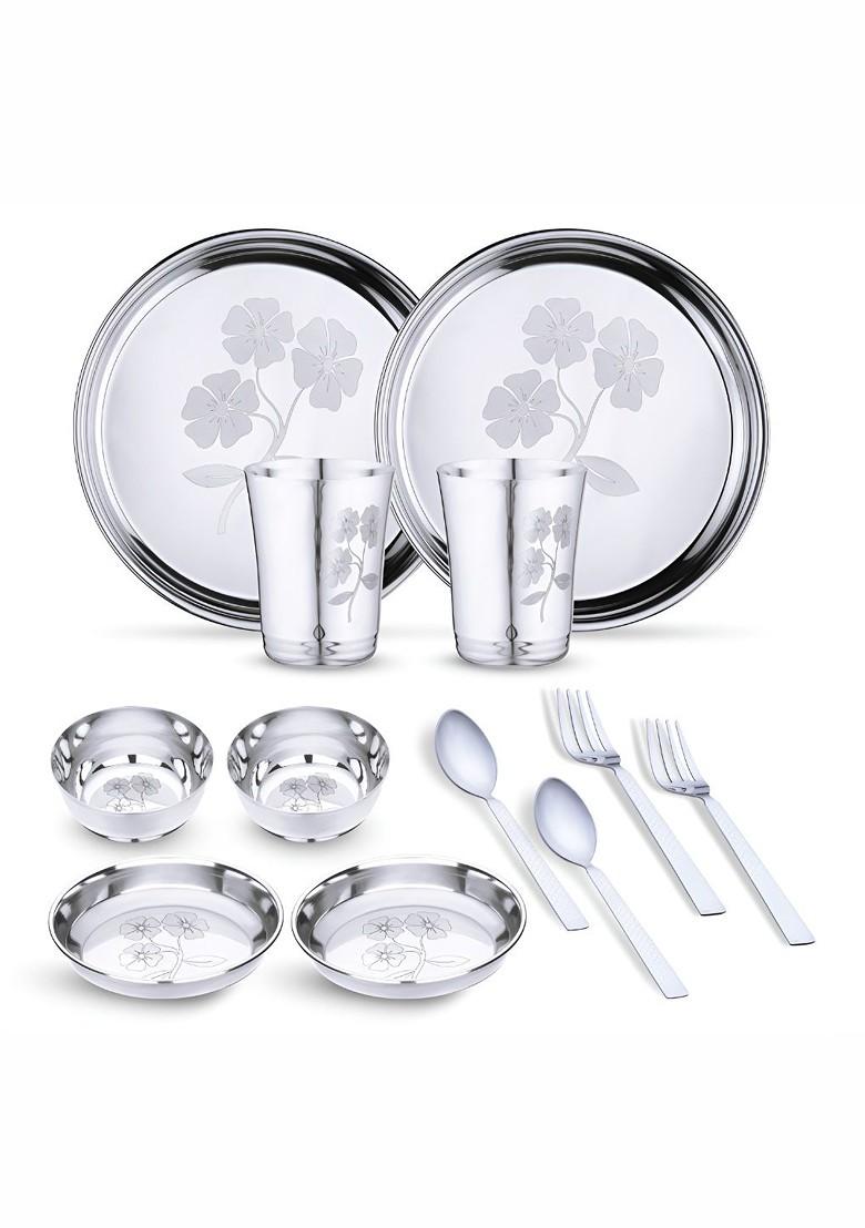 Steel 12 Pieces Stainless Steel Dinner Set