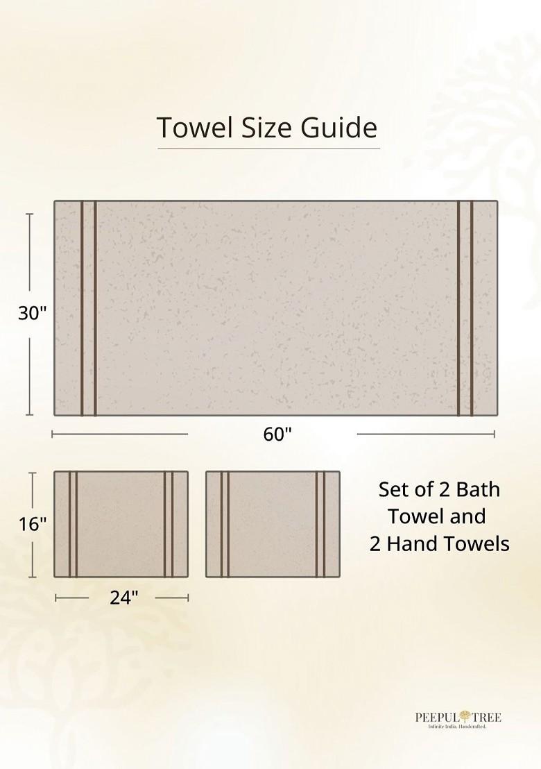 Piece Of 4 Off White And Red Floral Block Printed Cotton Hand And Bath Waffle Towels