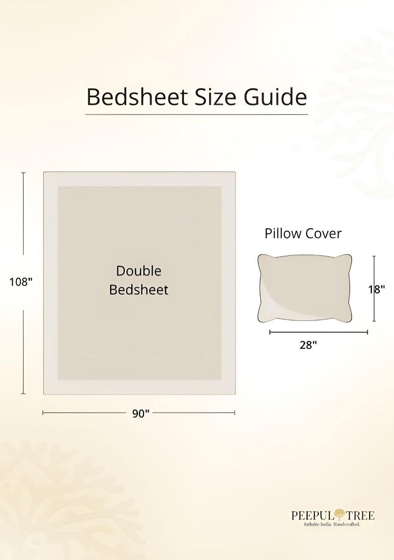 Black And Off White Geometric Cotton 300 Tc King Bedsheet With 2 Pillow Covers