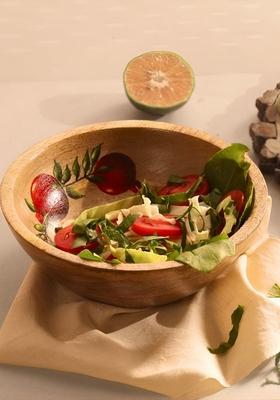 Camel Brown Wooden Serving Bowl