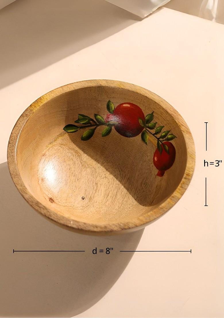 Camel Brown Wooden Serving Bowl