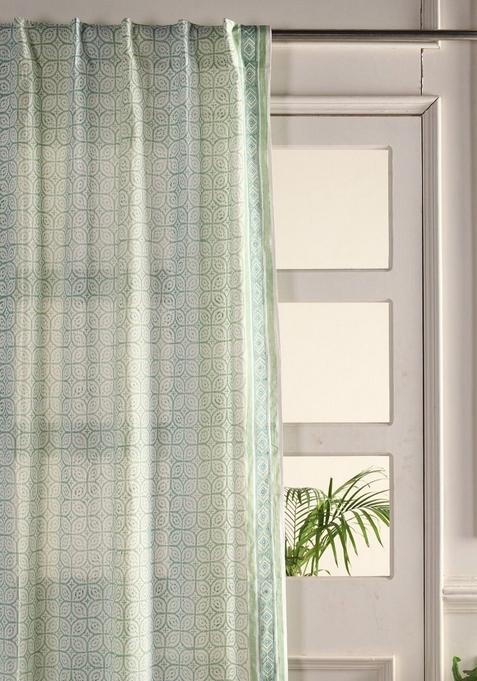 Set Of 2 Floral Cotton Door Curtain