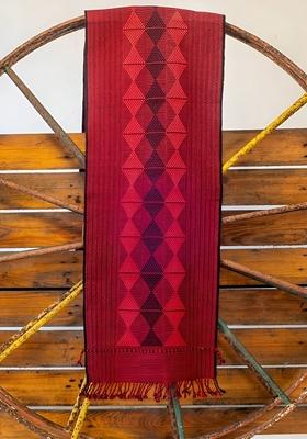 Red And Black Geometric Printed Pure Cotton Table Runner