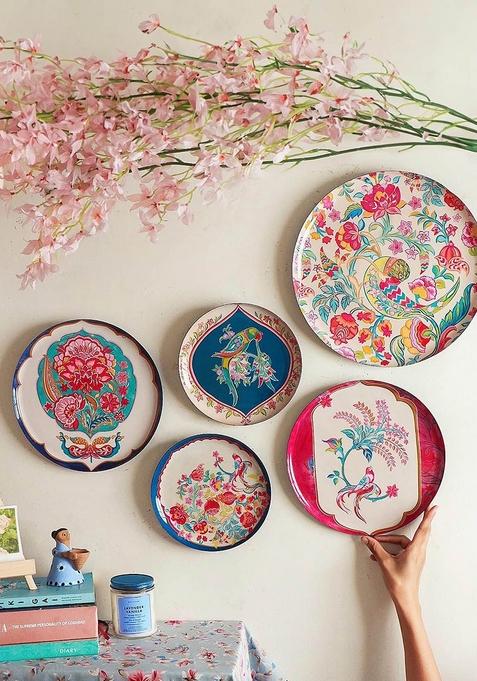 Set Of 5 Birds Of Paradise Wall Plates