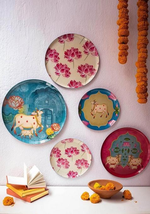 Set Of 5 Pastel Pichwai Home And Wall Decor