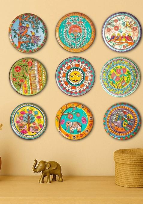 Set Of 9 Madhuani Wall Sculpture For Home And Wall Decor