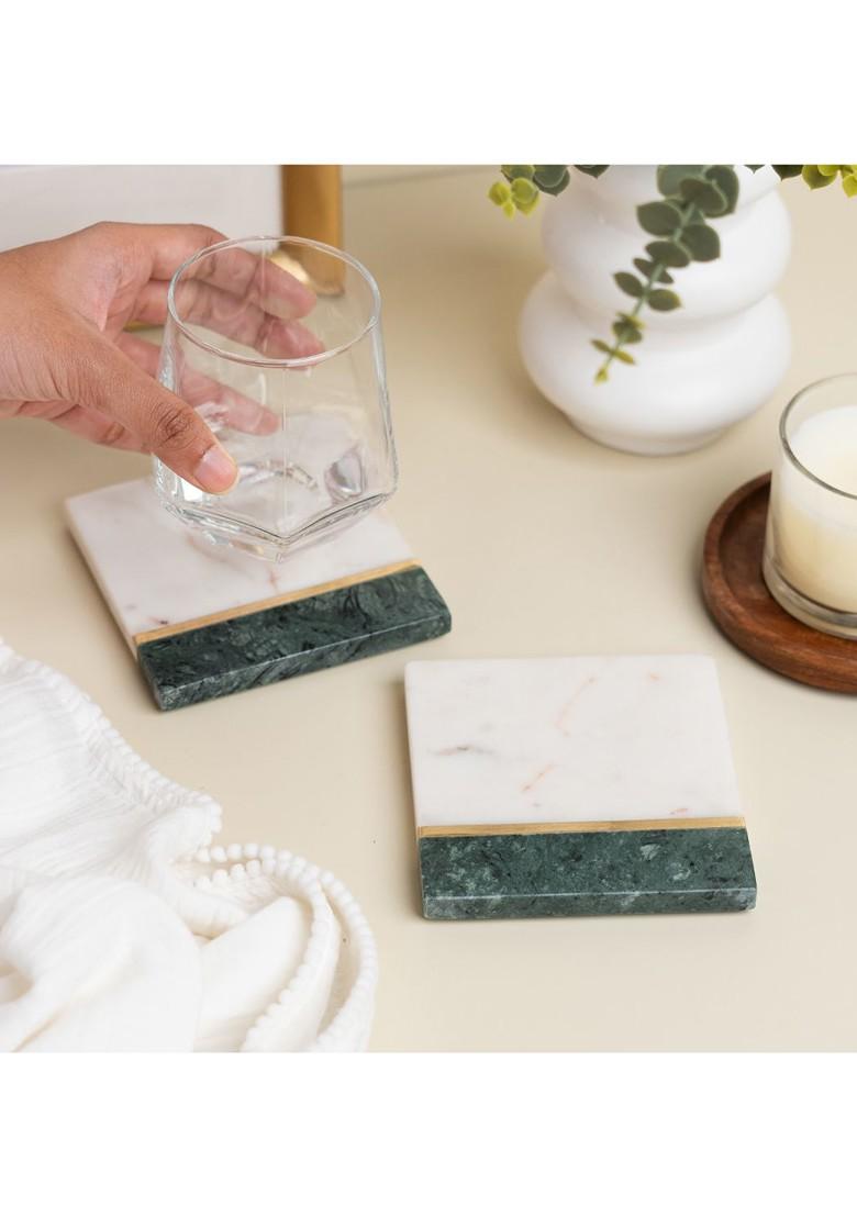 Set Of 2 Pine Coaster