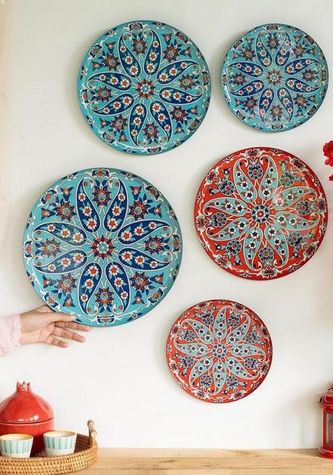 Set Of 5 Turkish Wall Plates For Home And Wall Decor