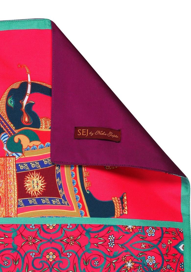 Pink And Green Printed Table Runner