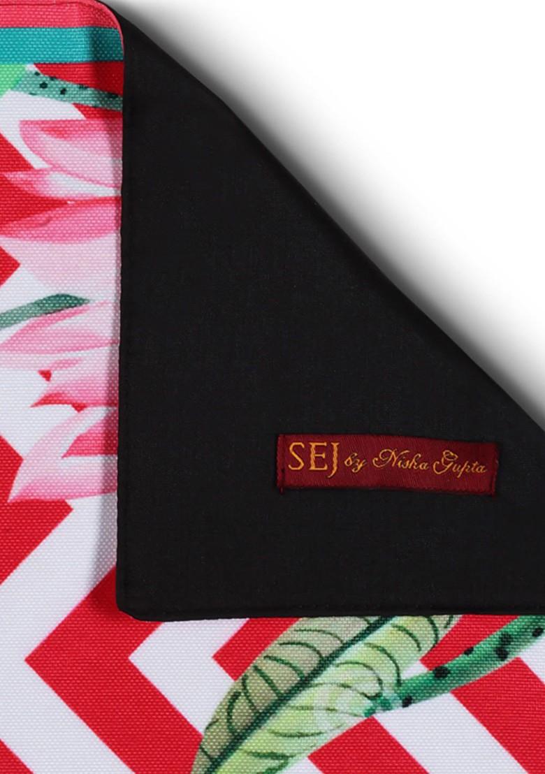 Pink And White Chevron Print Rectangular 48 X 13 Cotton Table Runner