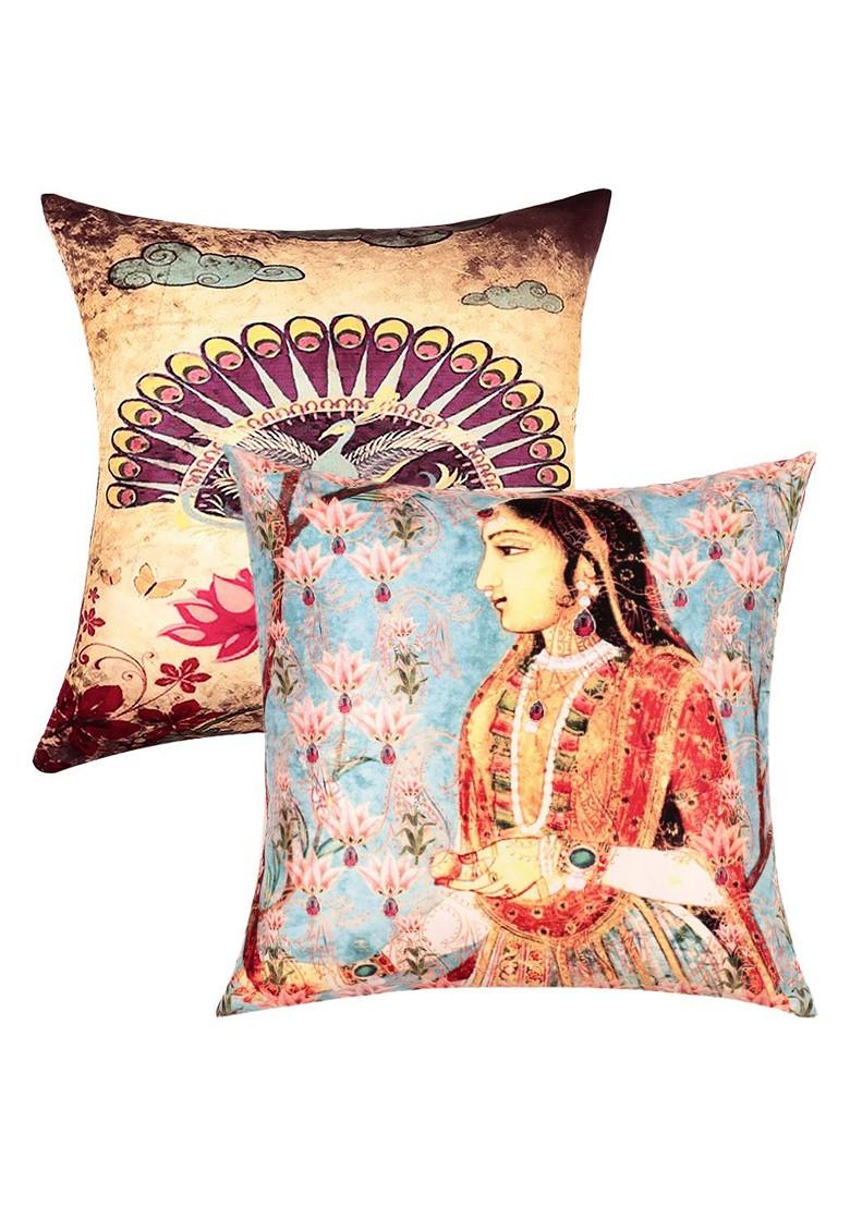 Multicoloured 16 X 16 Set Of 8 Square Cushion Covers