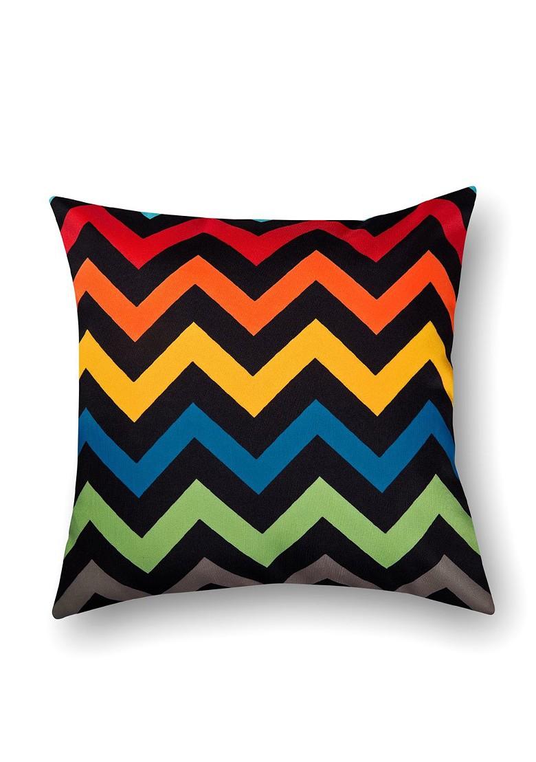 Multicoloured Set Of 3 Printed 16 X 16 Square Cushion Covers