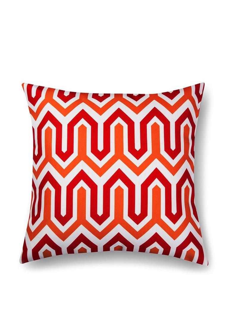 Set Of 2 Red And Orange Printed 16 X 16 Square Cushion Covers