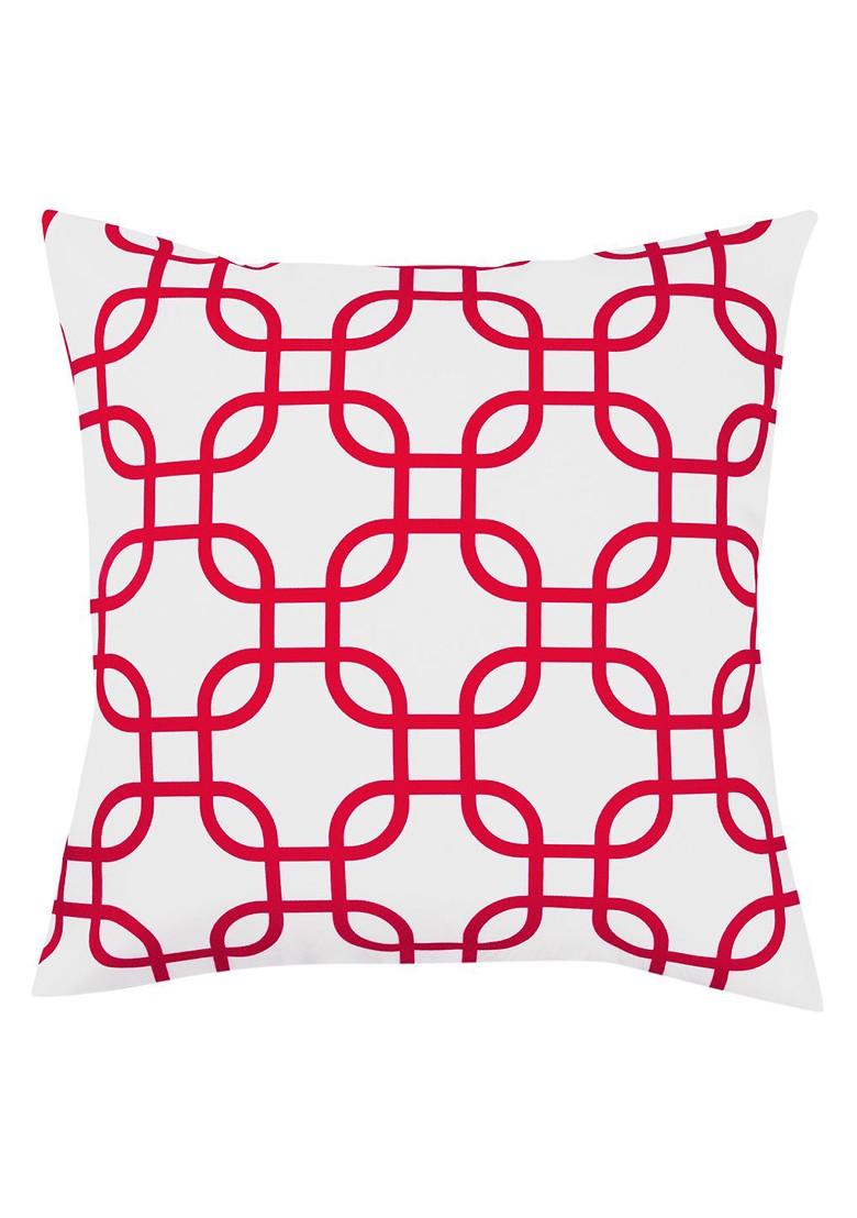 Red And White Set Of 10 Printed 16 X 16 Square Cushion Covers