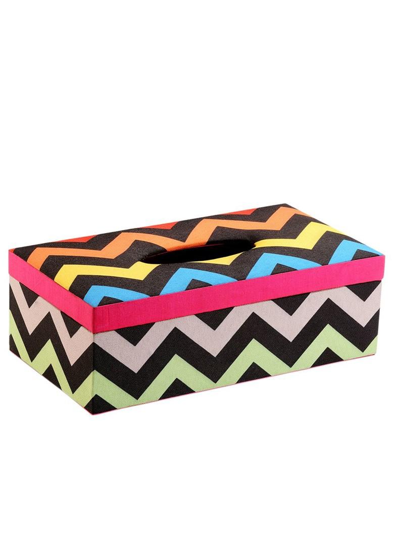 Black Printed Wooden Tissue Paper Box