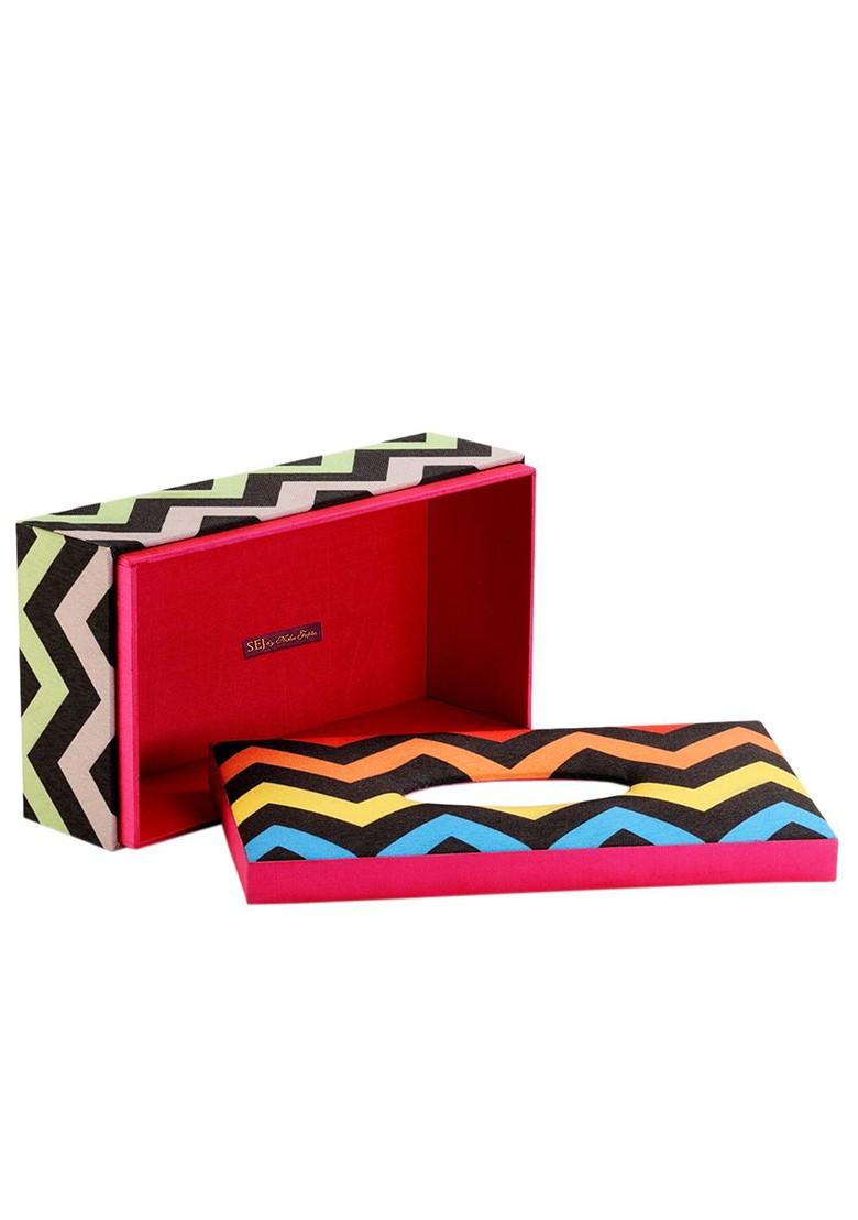 Black Printed Wooden Tissue Paper Box