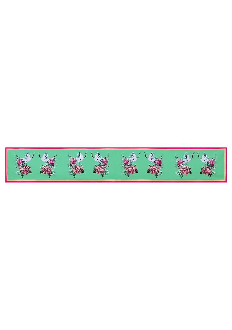 Green And Pink Printed Table Runner
