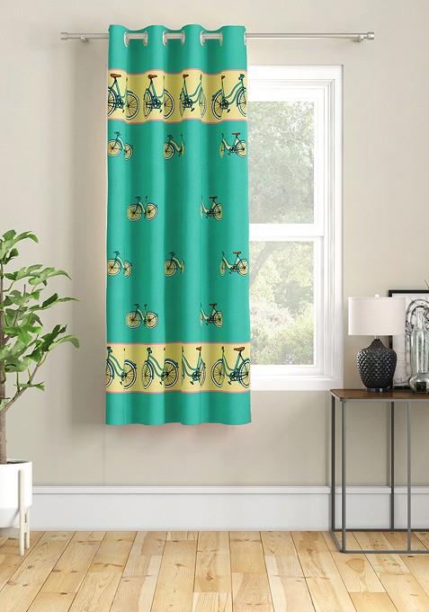 Fluorescent Green And Yellow Quirky Window Curtain