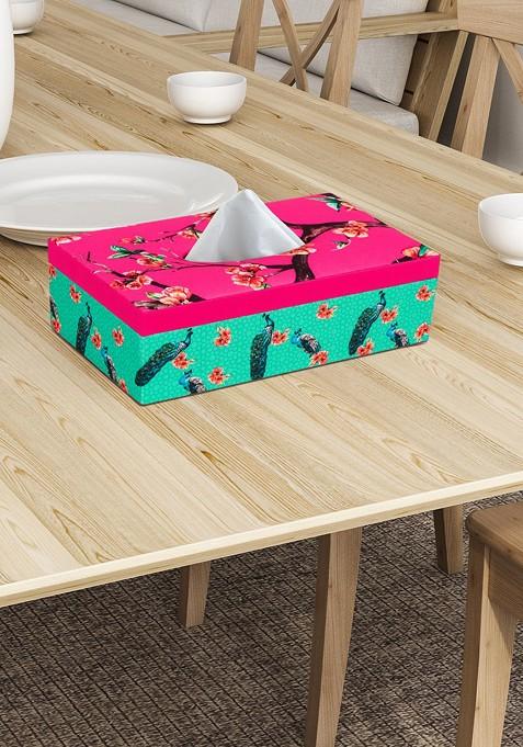 Green And Pink Printed Tissue Holder